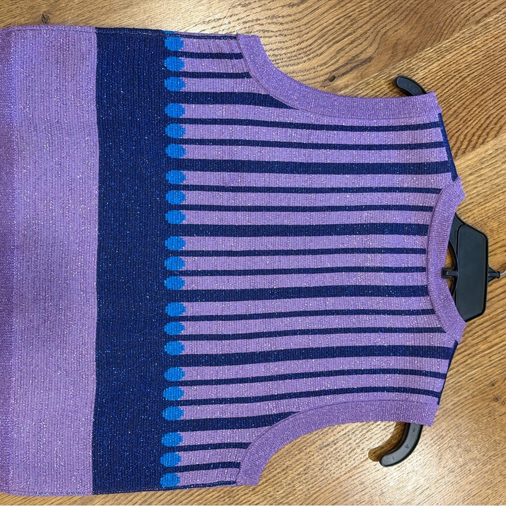 Lanhtropy Multicolor Floral Knit Sleeveless Sweater Vest Size S/M. - Picture 8 of 12